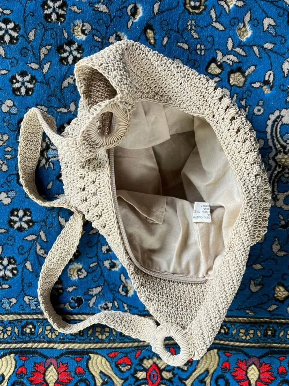 Natural Crochet Shoulder Handbag